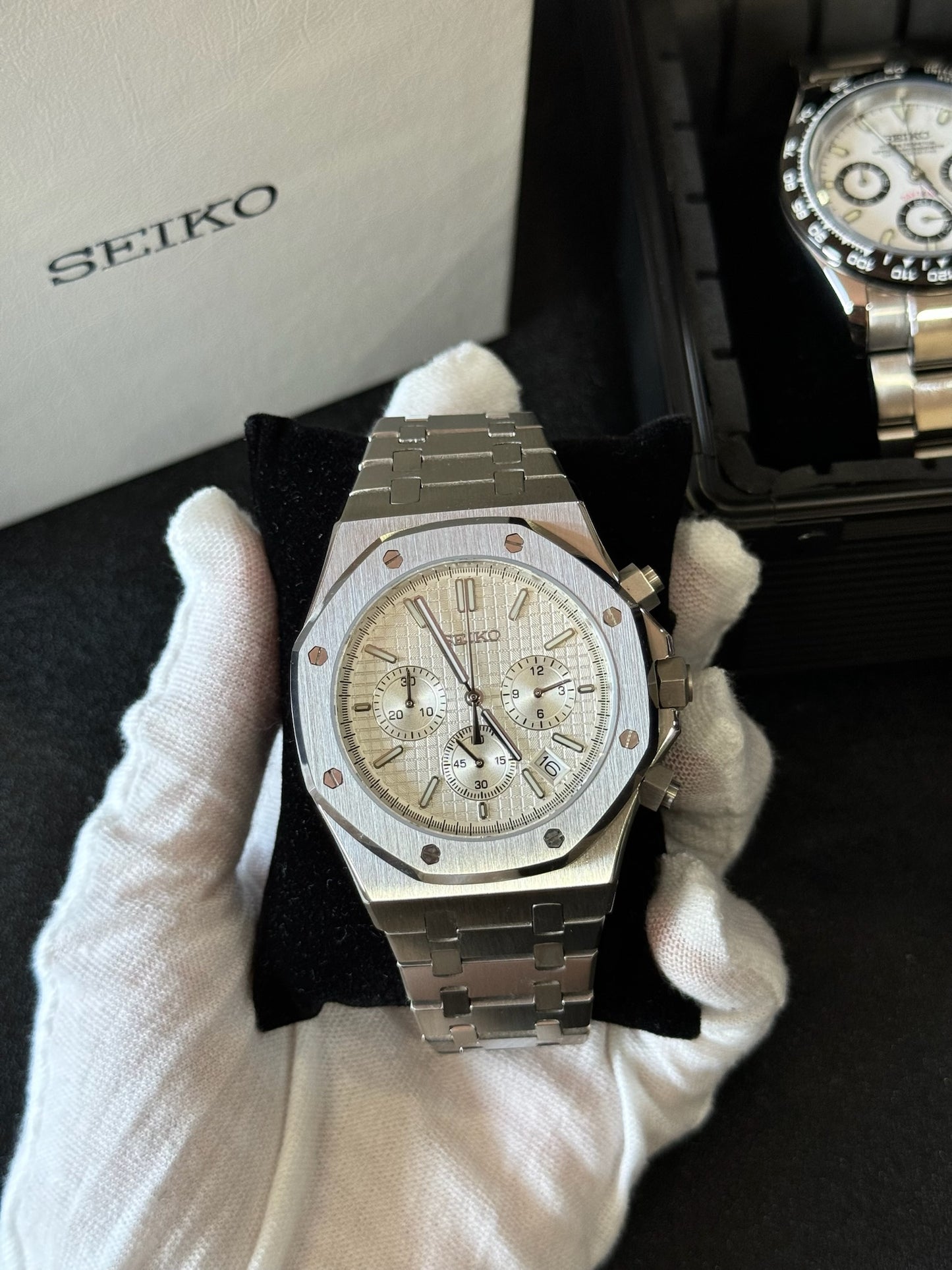 Seiko Mod Royal Oak White Dial